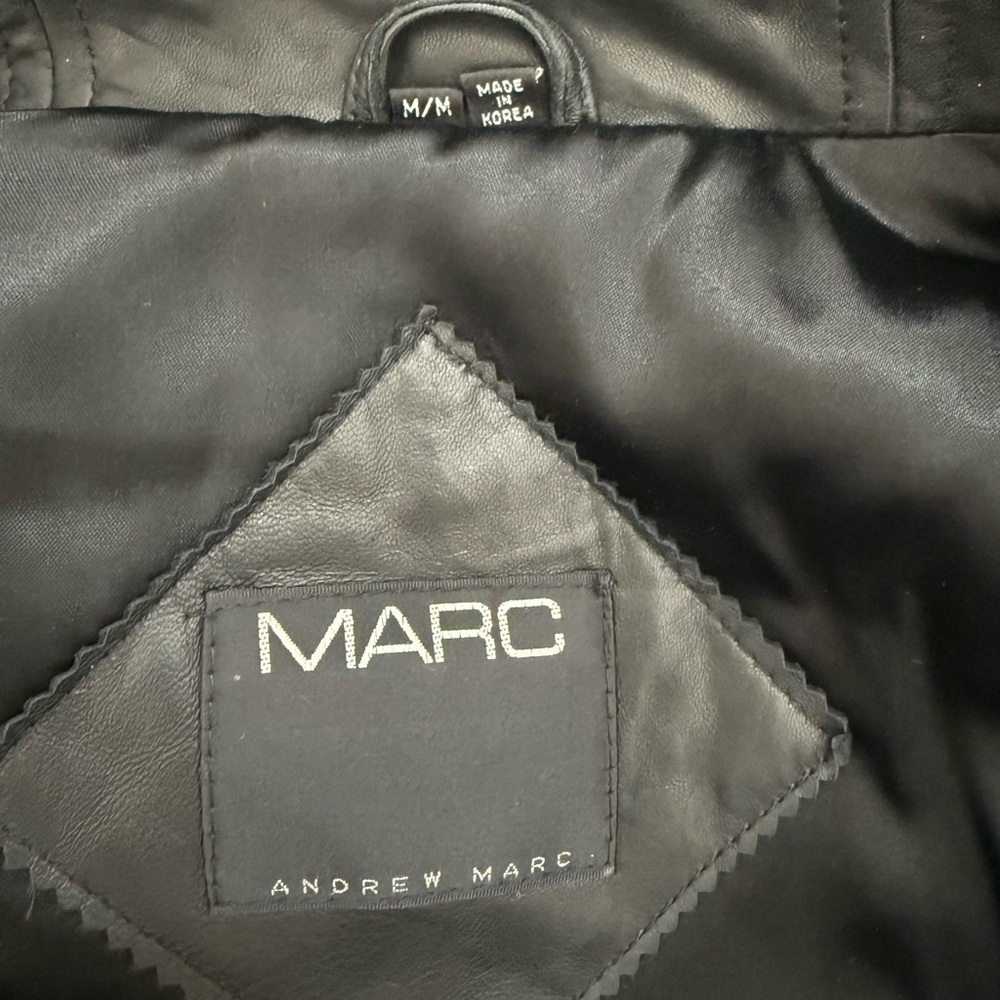 Marc by Andrew Marc Vintage Men’s Black Leather Jacket - Picture 4 of 5